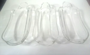 Indiana Glass Banana Split Boats Ice Cream Sundae Set of 3 Clear - Picture 1 of 3