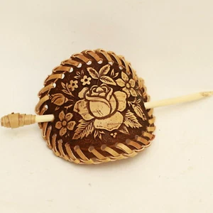 Holz Haarspange Haarschmuck Haarklemme Schnale Öko Organikprodukt Handmade - Bild 1 von 5