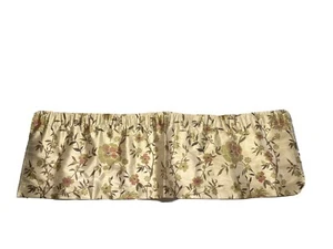 2 Vintage Springs Global Luxury Valances Curtains Window Treatments Gold Floral - Picture 1 of 6
