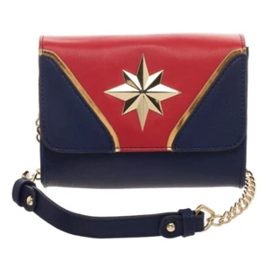 Captain Marvel Purse Wallet Clutch Bag with Shoulder Strap Comics Avengers - Picture 1 of 4
