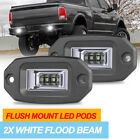 2x Flush Mount LED Pods Flood Spot Work Light Bar Offroad Backup Pickup 4WD Boat