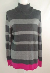 Suéter para mujer JC Penny XL cachemir suave gris rosa cuello alto manga larga JCP - Imagen 1 de 5