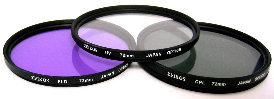 Zeikos 3-Piece Ultra Slim Multi Coated Filter Kit (72mm UV/Warming/CPL) w/ Pouch - Image 1 of 2