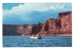 Postal de pesca en barco Lake Powell Arizona Utah AZ - Imagen 1 de 2