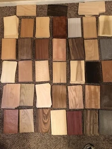 WOOD VENEER 5" x 8" 65 pieces mix sheet domestic exotic marquetry variety cricut - Picture 1 of 5