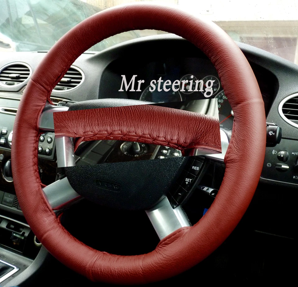 NUEVA CUBIERTA DE VOLANTE FORD GALAXY MK3 06-10 ROJO OSCURO CUERO ITALIANO Foto 1 de 1