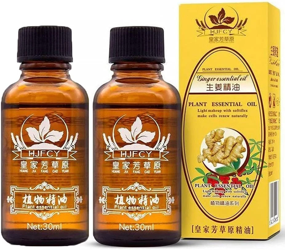 BOOLINK Vamotto 100% Pure Ginger Oil for Lymphatic Drainage and Muscle Relief, 2 Pack