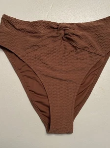 Victoria's Secret NWOT Size Medium Brown High-Waist Cheeky Swimsuit Bottoms - Picture 1 of 5