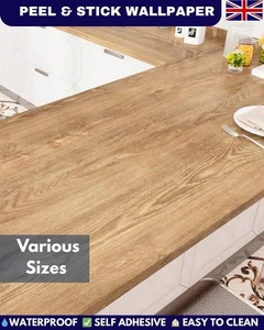 Envoltura de vinilo de madera autoadhesiva película adhesiva cubierta de madera texturizada roble haya - Imagen 1 de 7