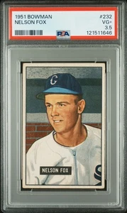 1951 Bowman #232 Nelson "Nellie" Fox RC - PSA 3.5 - Very Good + - Picture 1 of 2