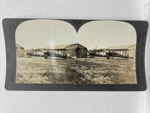 U.S. Observation Airplane on West Front Stereo View Card - Picture 1 of 2