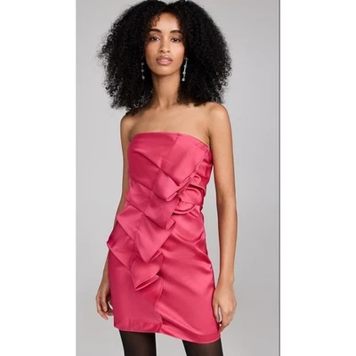 A.L.C. Vestido Talita 8 Manzanita Sin Tirantes Mini Volantes Bustier Cóctel $495 Foto 1 de 4