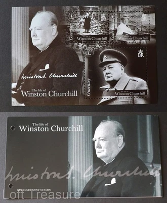 Guernsey Stamps: "Life of Sir Winston Churchill" £3 M/S Presentation Pack 2015 - Image 1 of 4