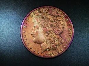 1897-S MORGAN SILVER DOLLAR EF BEAUTIFULLY TONED COLLECTOR GRADE COIN M-901 - Picture 1 of 5