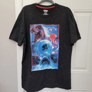 Universal Studios Mens Gray T Shirt Jaws ET Attractions Front Back Logo Size XL - Picture 1 of 8