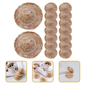 Sombreros de paja tejidos pequeños accesorios decorativos para muñeca sombreros de paja accesorios para fotos 16 un. - Imagen 1 de 11