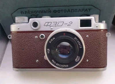 Early Type SOVIET Camera FED 2  INDUSTAR 26M 2.6/50mm Lens 1958 Year  - Image 1 of 4