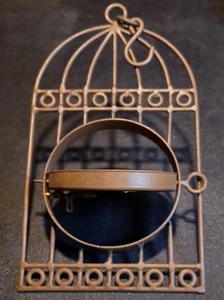 Ornate Two's Company Metal Hanging Bird Feeder Candle Holder Cage Swinging Pin - Picture 1 of 8