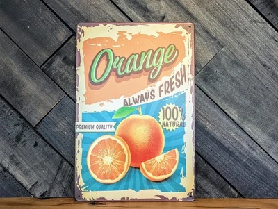 Letrero naranja siempre fresco - Decoración vintage de cítricos de granja - 8 x 12 pulgadas Foto 1 de 2