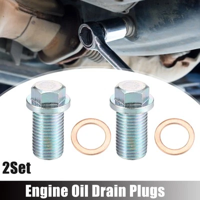 Juego de 2 tapones de drenaje de aceite para motores M14x1.5 con lavadora A1119970330 para Mercedes-Benz Foto 1 de 4