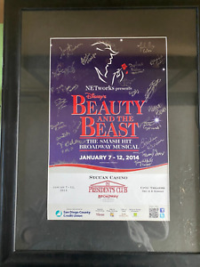 Disney's Beauty and The Beast Broadway Poster Signed by Cast 2014 Civic Center