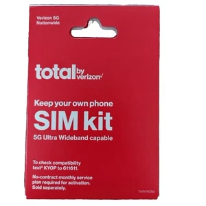 Kit SIM Total By Verizon 5G Nationwide Gardez votre téléphone - Photo 1 sur 1