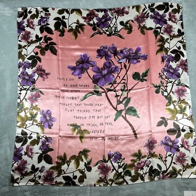 Bufanda Flores Púrpura Unisex De Colección Pañuelo Rosa Atado 35 X 35 En Regalo Foto 1 de 4