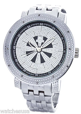 Techno Master Reloj Hombre Esfera Negra Acero Inoxidable Pulsera Diamante TM-2132 Foto 1 de 4