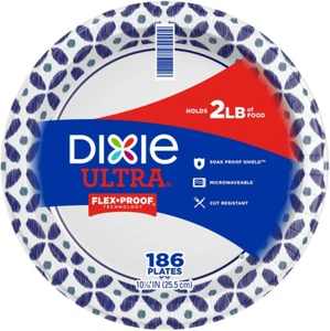 Ultra Heavyweight Dinner Paper Plates (10", 186 Ct.), Large, White - Picture 1 of 1