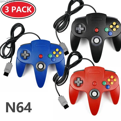 Classic N64 Controllers Wired Gamepad Joystick For Nintendo 64 N64 Video Games - Image 1 of 4