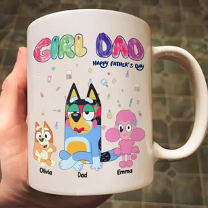 Taza Taza Personalizada Día del Padre Papá - Bluey Bandit Heeler Mejor Regalo Papá - Imagen 1 de 5