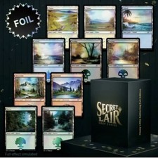 MTG Online Code ONLY Secret Lair Happy Little Gathering Bob Ross Lands Foil MTGO
