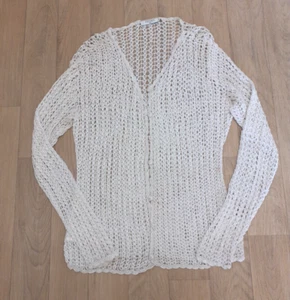 Prima Size M/L Cream Crochet Long Sleeved Cardigan - Picture 1 of 7