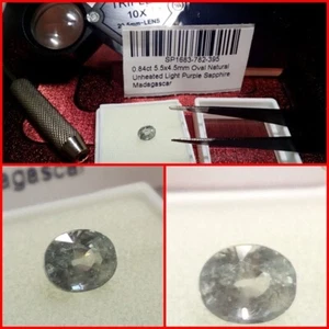 Zafiro natural púrpura Oval Madagascar 0.84 Cts. - Imagen 1 de 7