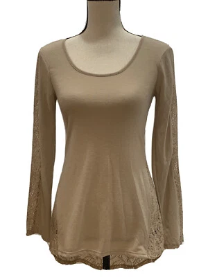 Top túnica Rue 21 para mujer manga larga floral encaje espalda alta-baja talla XS Foto 1 de 4