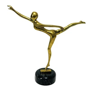 Vtg Enesco Hollywood Regency Brass Ballerina Sculpture Dancer Figurine Statue - Picture 1 of 11