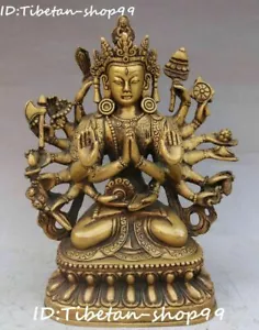 China Bronze 18 Arms Maha Cundi Mother Kwan-yin Guanyin Guan Yin Buddha Statue - Picture 1 of 6
