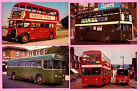 4 London Busse Postkarten ~ AEC RT & RF: Atlantisch: Fleetline - VIELE Farbkarten