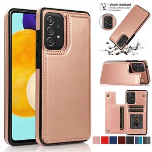 Case for Samsung S24 FE A55 A15 S25 -Leather Wallet Card Holder Phone Back Cover - Picture 1 of 87