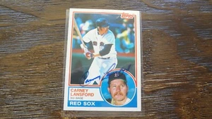1983 TOPPS CARNEY LANSFORD AUTOGRAPHED BASEBALL CARD - Picture 1 of 2