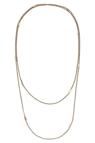 Collana lunga Michael Kors MKJ3772 motivo barra oro rosa catena stazione cristallo