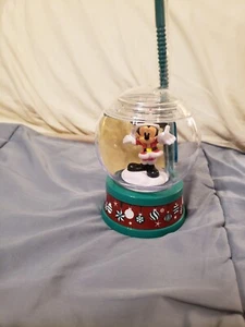 Disney Parks 2022 Holiday Christmas Santa Mickey Snow Globe Sipper Cup READ! - Picture 1 of 9