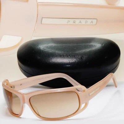 Gafas de sol Prada 2005 vintage beige marrón envolvente PR02FS SPR 02F 3BQ-6S1 311024 Foto 1 de 4