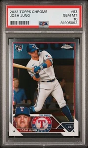 2023 Topps Chrome Josh Jung #93 Rookie RC Rangers PSA 10 GEM MINT - Picture 1 of 2