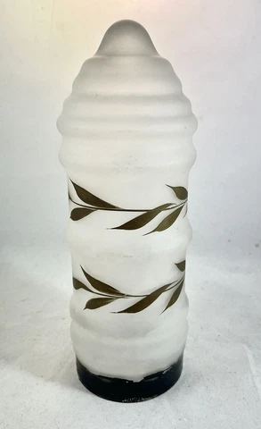 Vtg Art Deco Torpedo Bullet Frosted Glass Light Shade 8” Cover