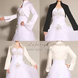 Jacke Bolero für Hochzeit Party Brautjäckchen Langarm - Bild 1 von 23