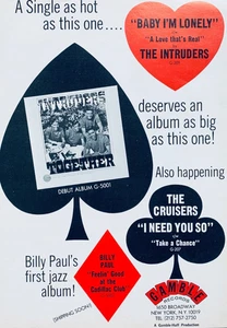 THE INTRUDERS 1967 vintage POSTER ADVERT TOGETHER Gamble Records - Picture 1 of 3