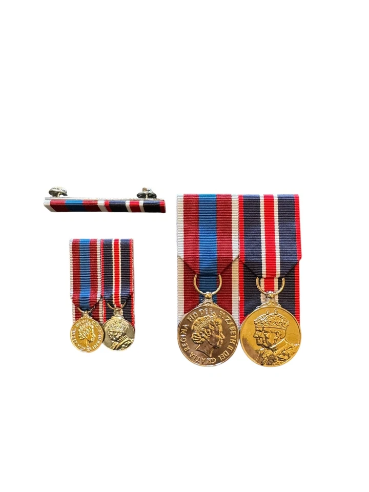 Court Mounted Medal Sets, Platinum Jubilee and Kings Coronation full size and m