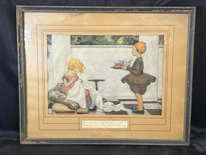 Stampa ATQ Jessie Wilcox Smith "CURLY LOCKS" anni '20 in cornice antica - Foto 1 di 21