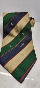 Ferrari Mens Silk Neck Tie Striped Repp Graphic Hand Made Spain See Pics - Picture 1 of 7